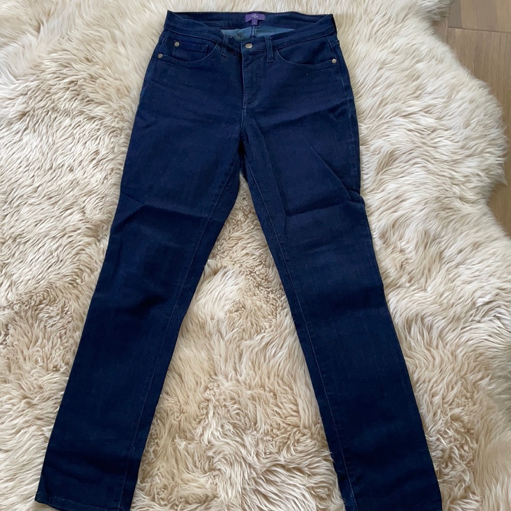 NYDJ dark wash straight jeans